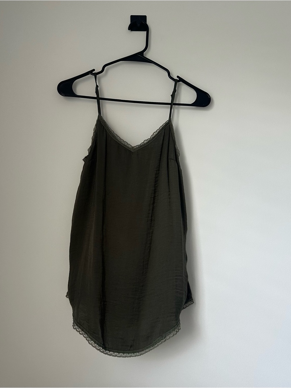 Target Olive Green Lace-Trim Cami Top